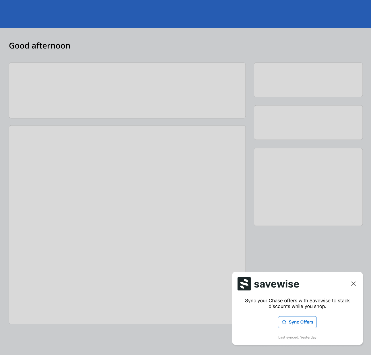 Savewise sync widget